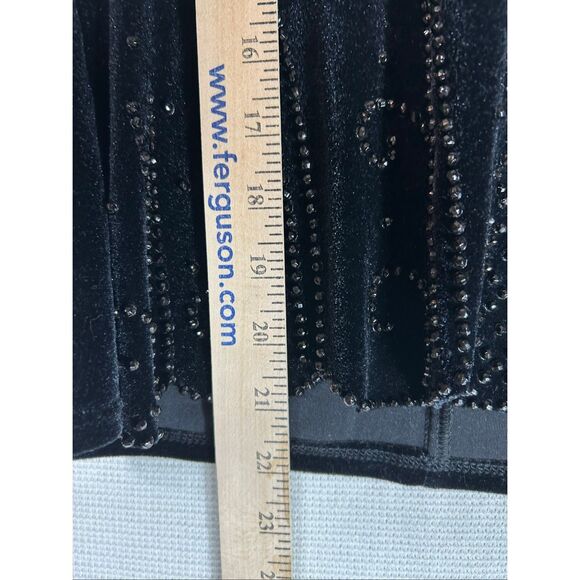 JR Nites Velvet Mesh Rhinestone Goth Glam Sheer Sleeve Top Sz14 Evening Blouse - Picture 7 of 12